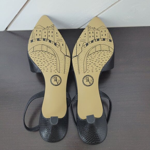 NEW Bella Vita Sarah II Womens 10 Black Snake Slingback    6CT - Picture 7 of 9